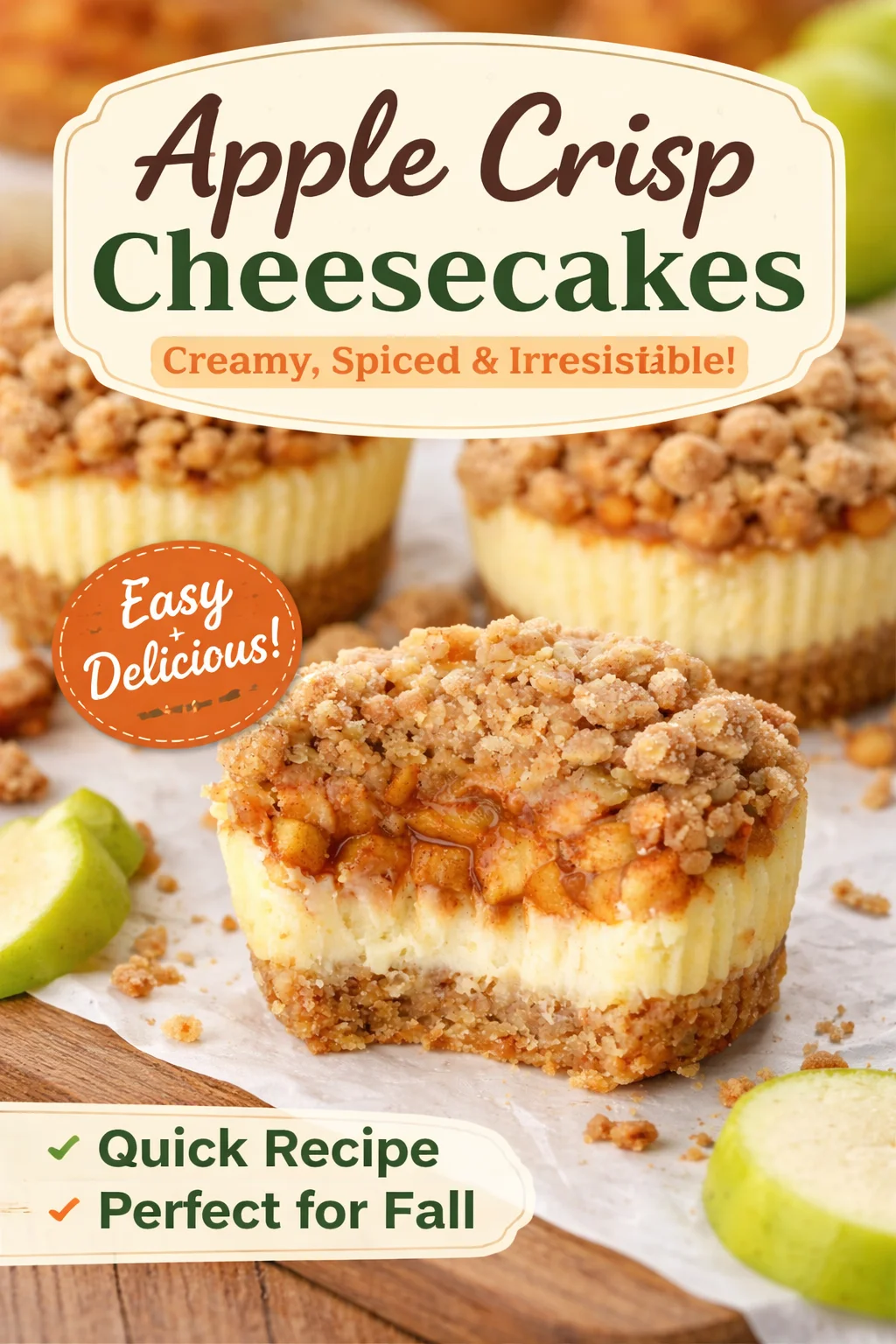 Apple Crisp Mini Cheesecakes