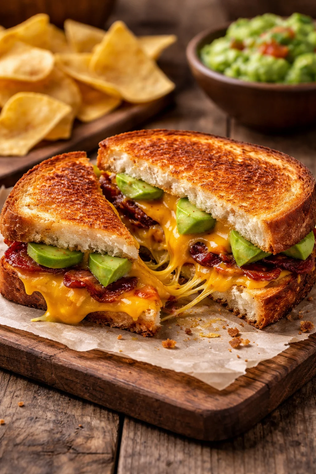 Bacon Guacamole Grilled Cheese