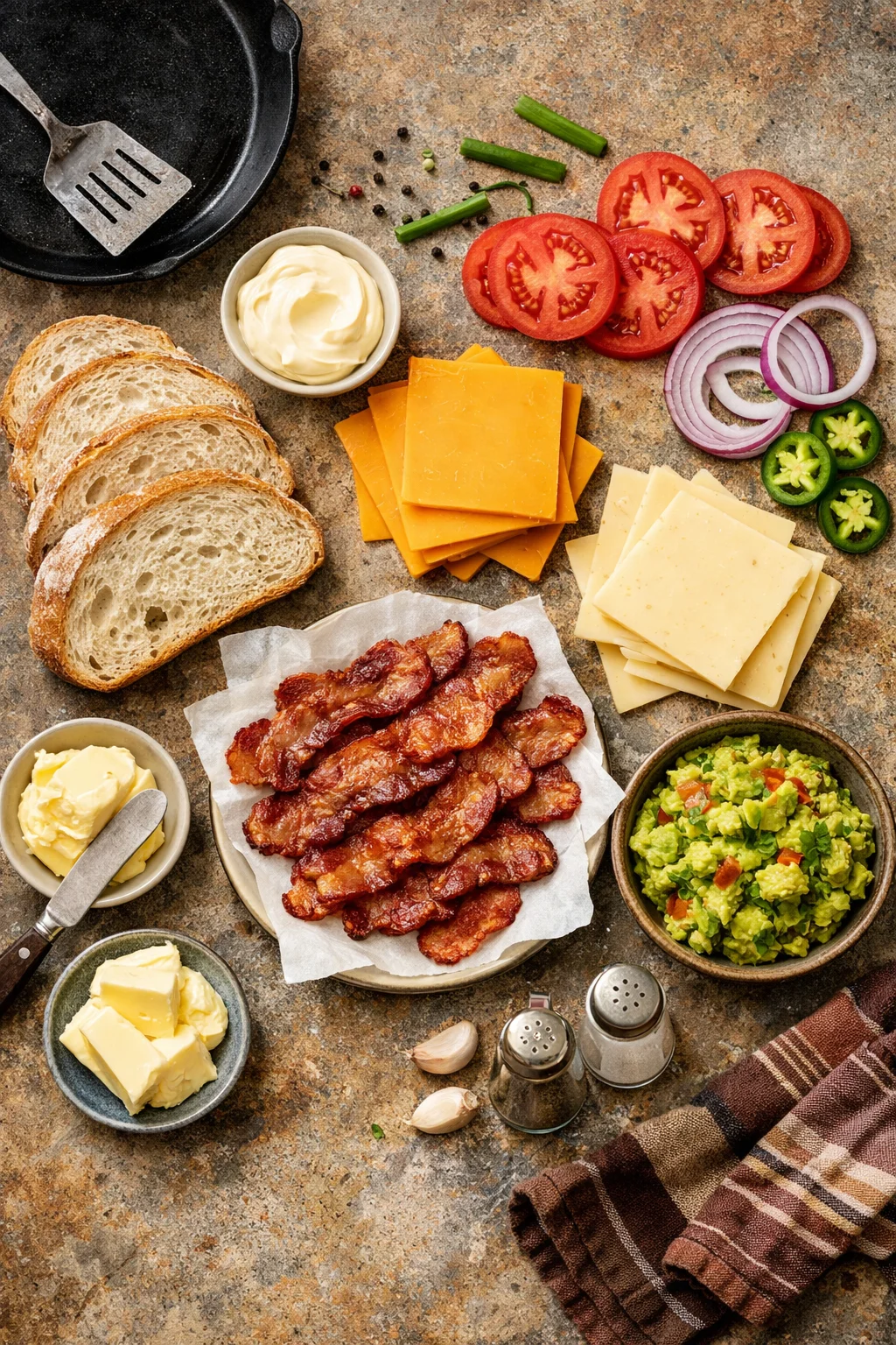 Bacon Guacamole Grilled Cheese