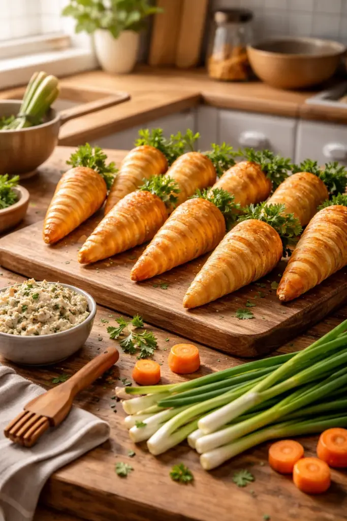 Carrot-shaped Puff Pastry