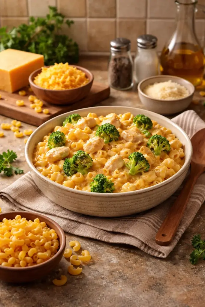Cheesy Chicken Broccoli Mac