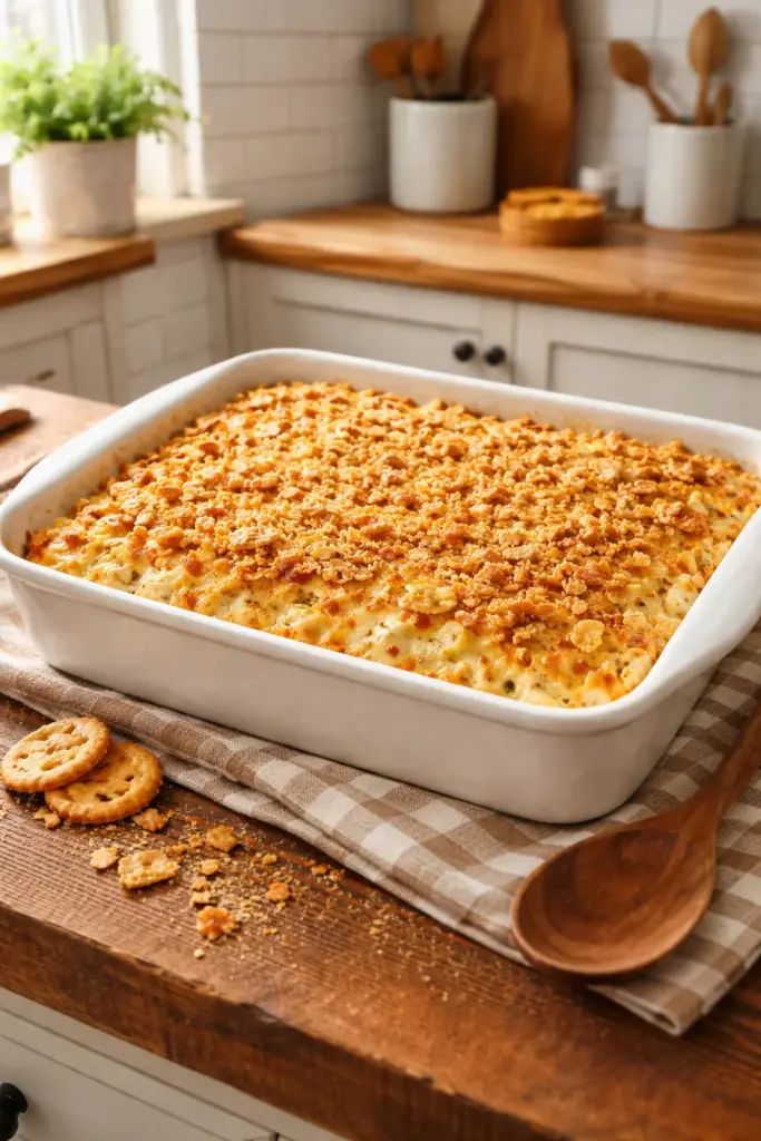 Chicken Casserole with Ritz Crackers