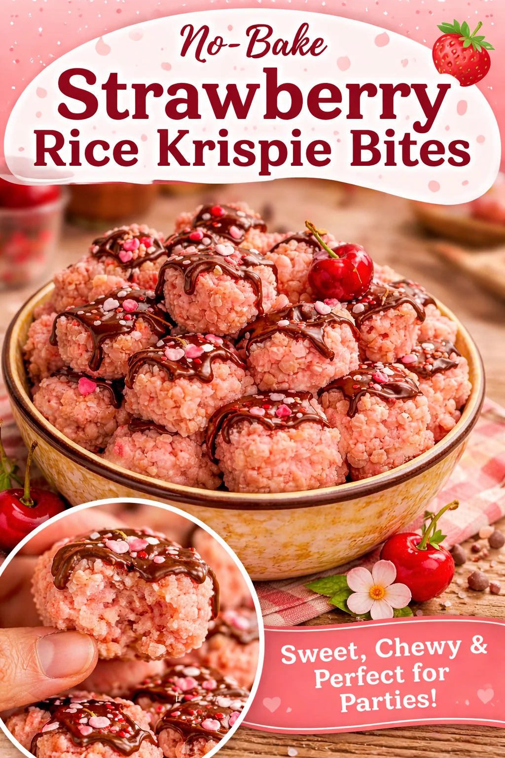 Chocolate Covered Cherry Rice Krispies Treats