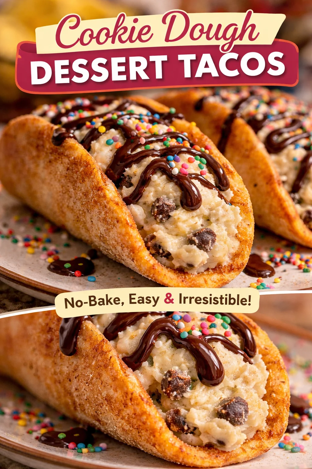 Cookie Dough Cheesecake Ice Cream Tacos