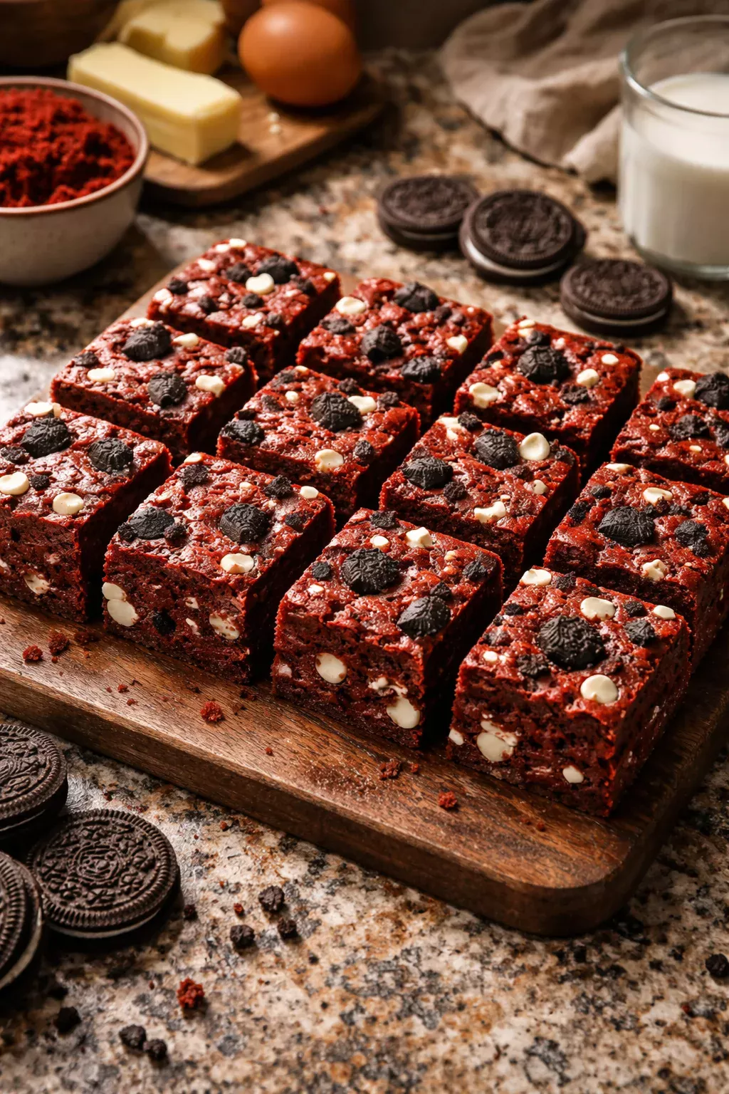 Cookies & Cream Red Velvet Brownies
