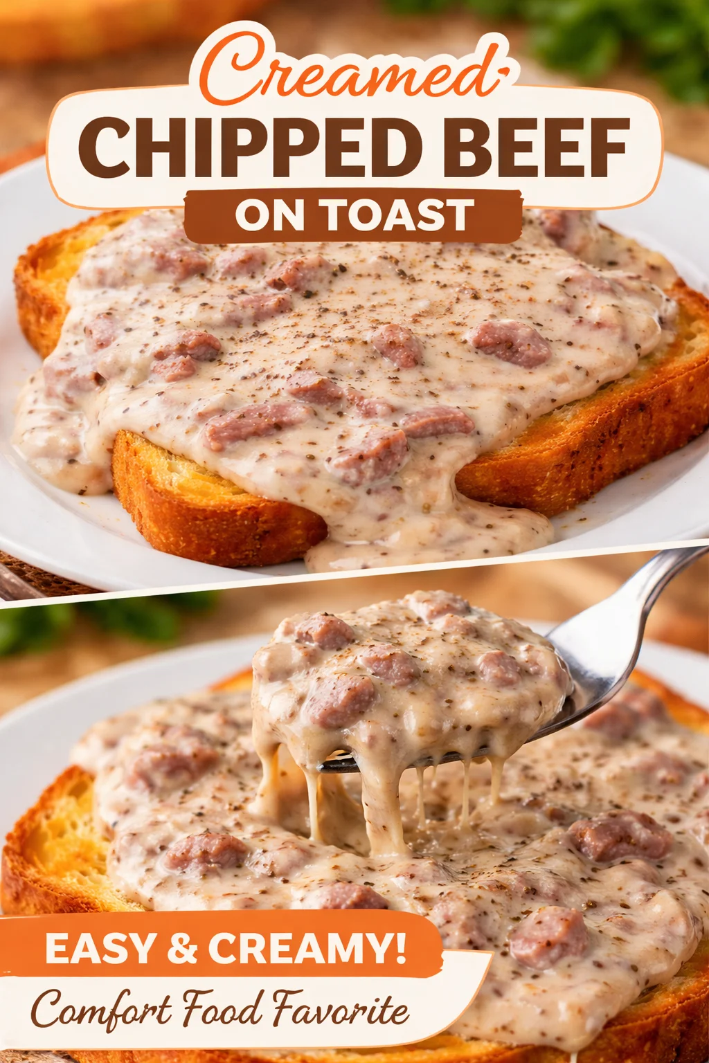 Creamed Chipped Beef Gravy on Toast
