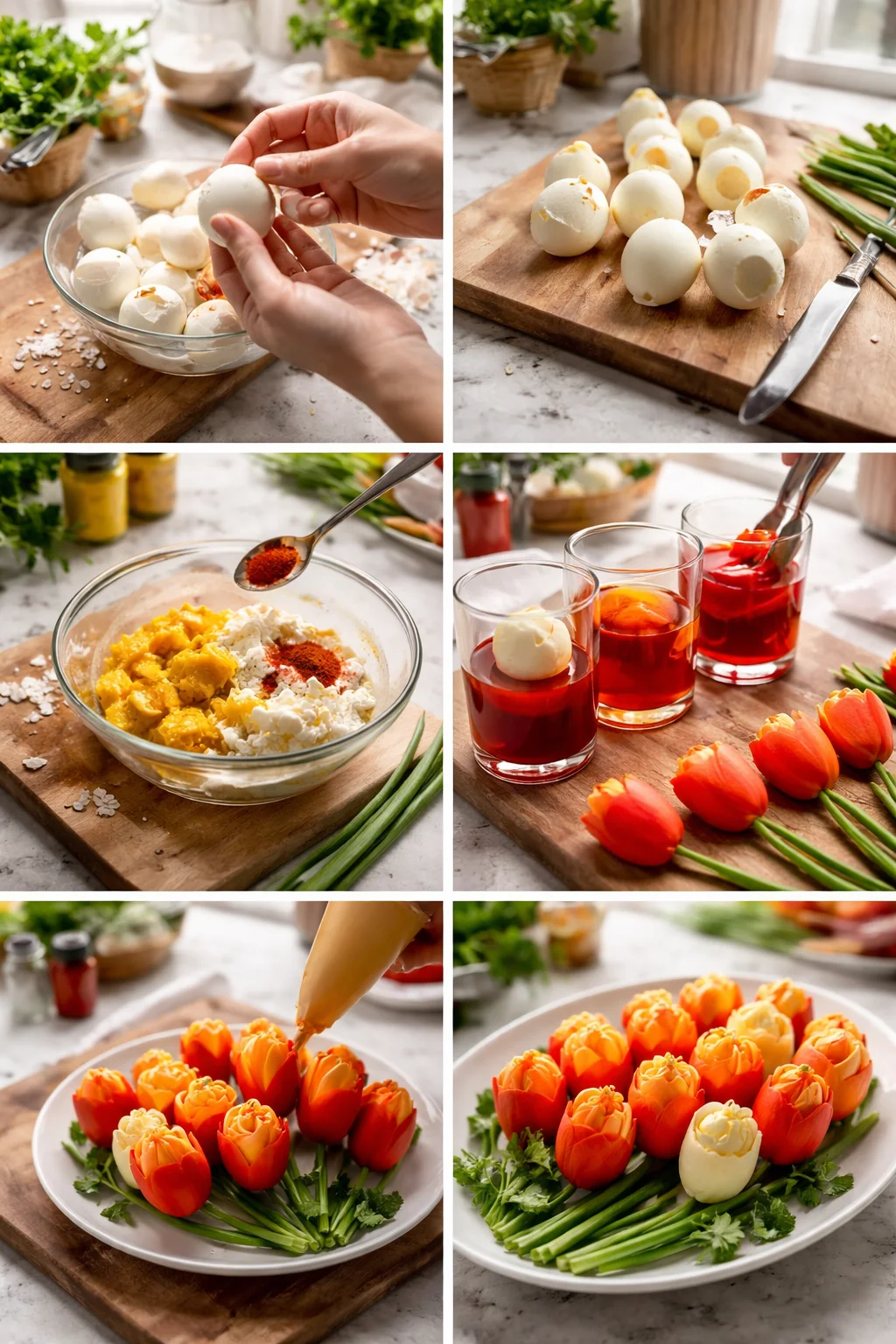 Deviled Egg Tulip Appetizer Platter