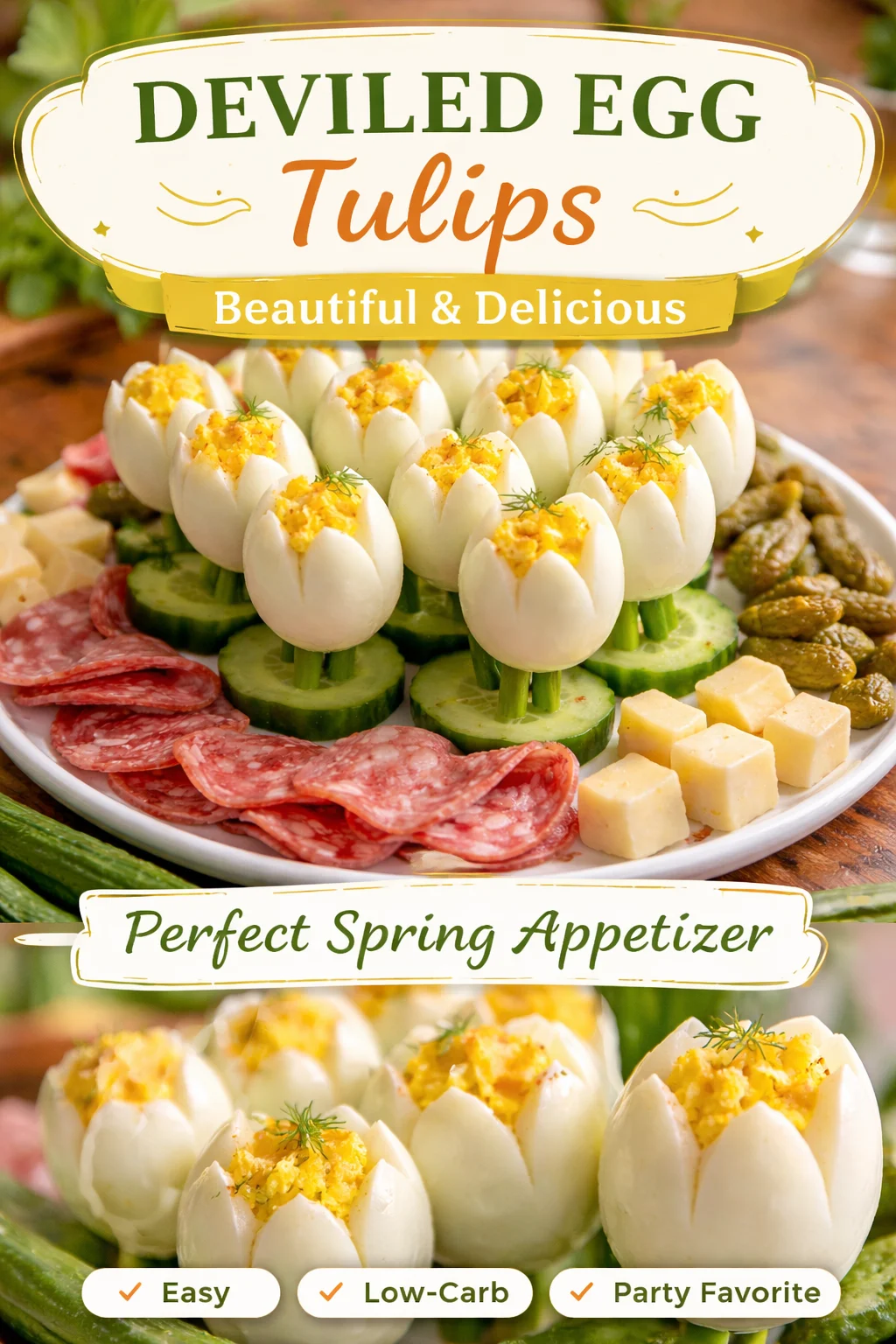 Deviled Egg Tulip Appetizer Platter