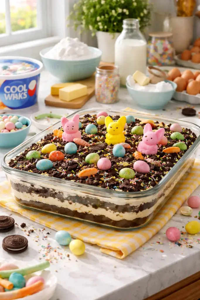 Easter Dirt Cake (No-Bake Oreo Dessert)