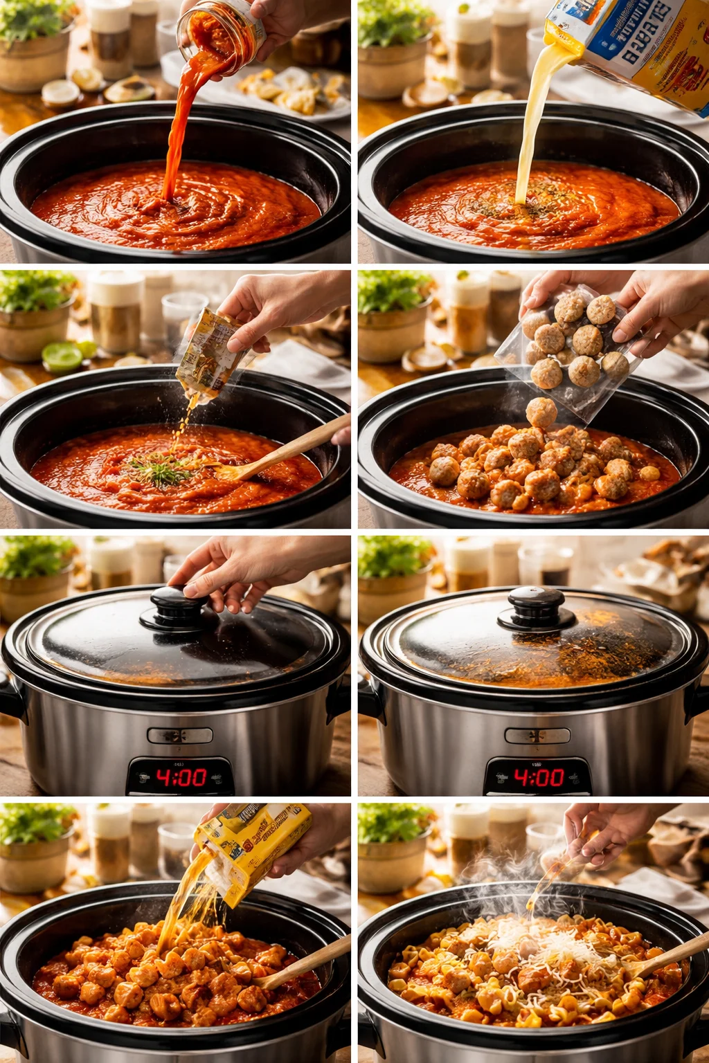 Easy Crockpot Pasta And Meatballs