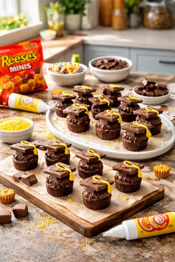 Graduation Cap Brownie Bites