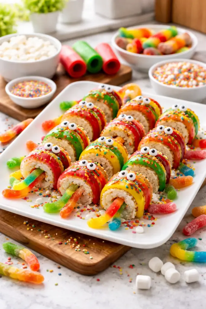 Gummy Worm Dragon Roll Dessert Sushi