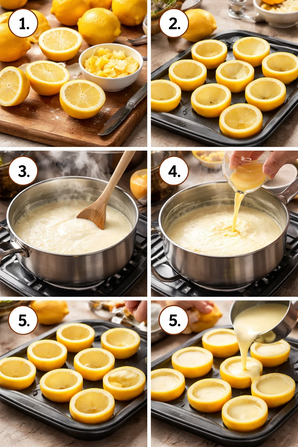 Lemon Posset in Lemon Shells