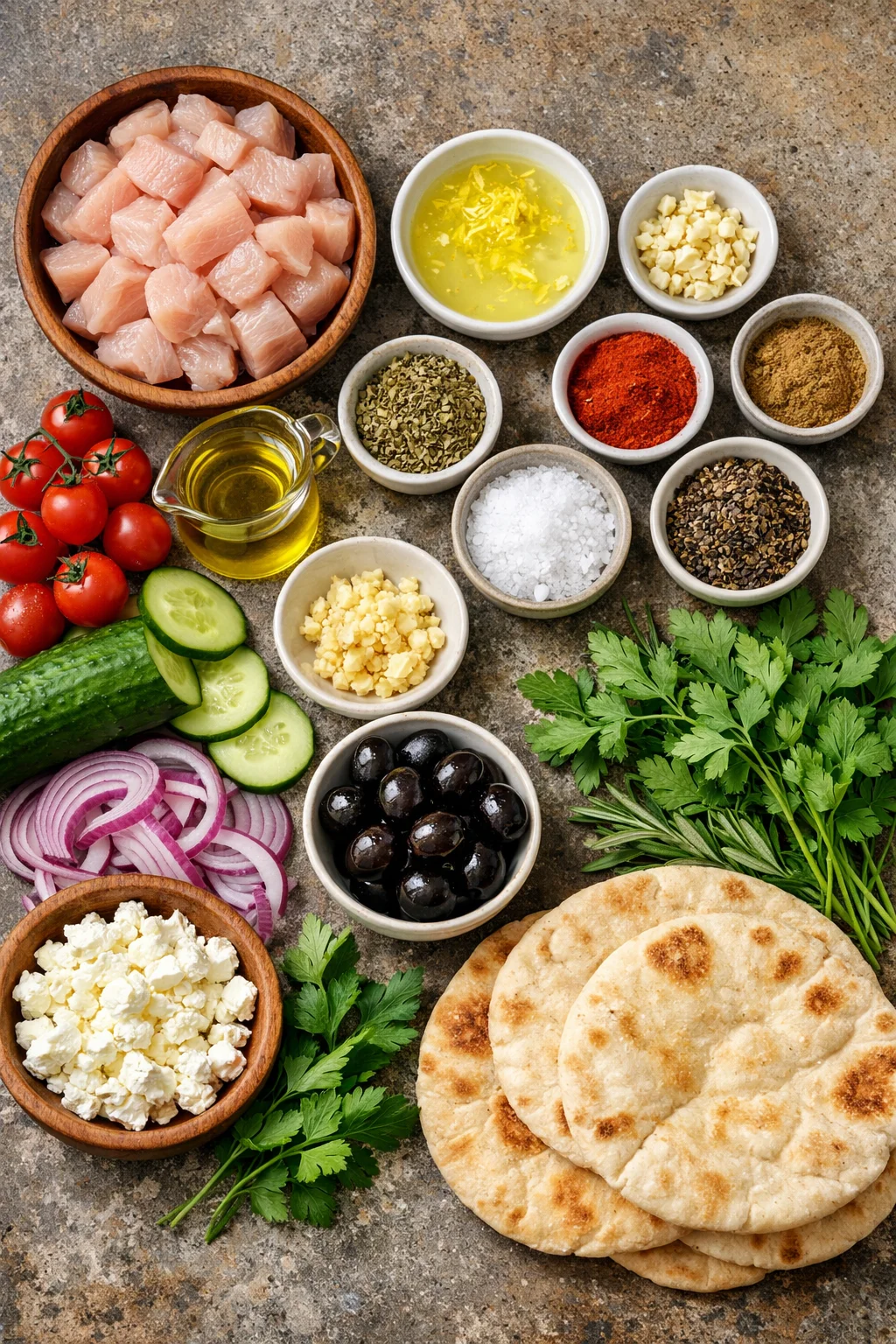 Mediterranean Chicken Skewers with Hummus Spread