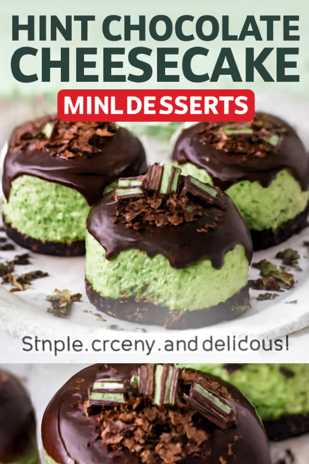 Mini Andes Mint Cheesecakes