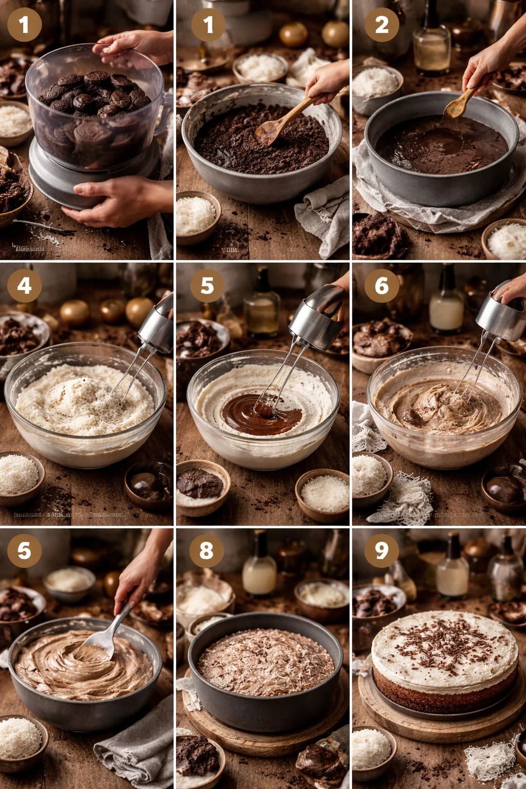 No-Bake Chocolate Coconut Cake