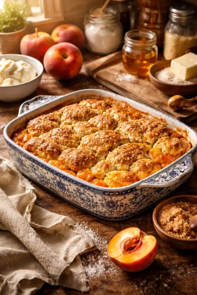Old Time Oven Peach Cobbler