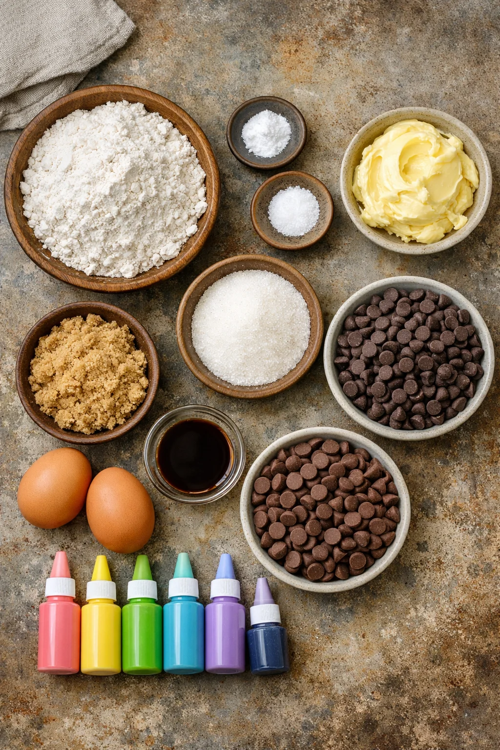 Pastel Tie-Dye Easter Chocolate Chip Cookies