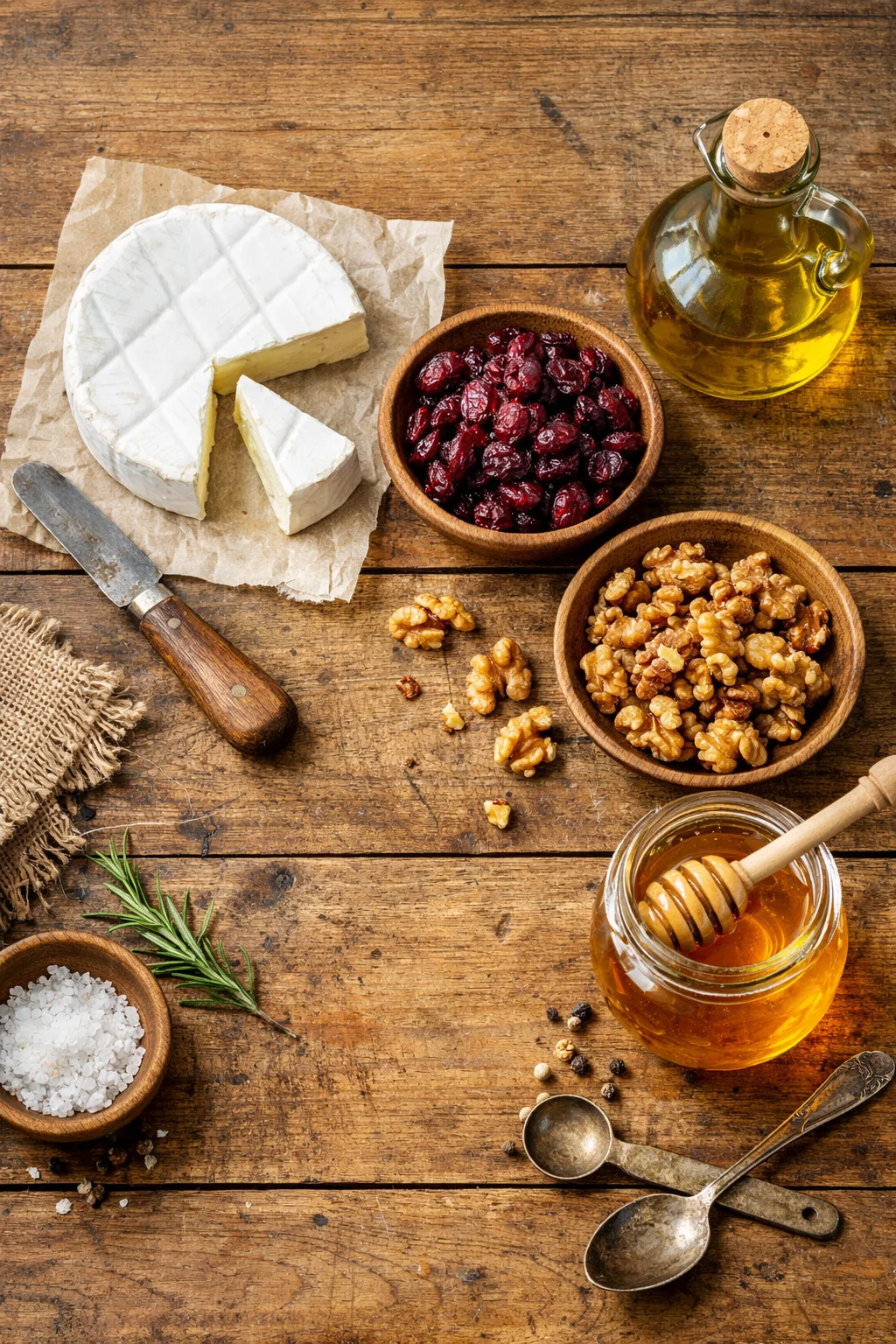 rispy flatbread with brie cranberries
