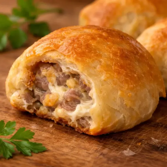 Cheesy Sausage Bombs filled with sausage and melted cheese, perfect for any occasion.