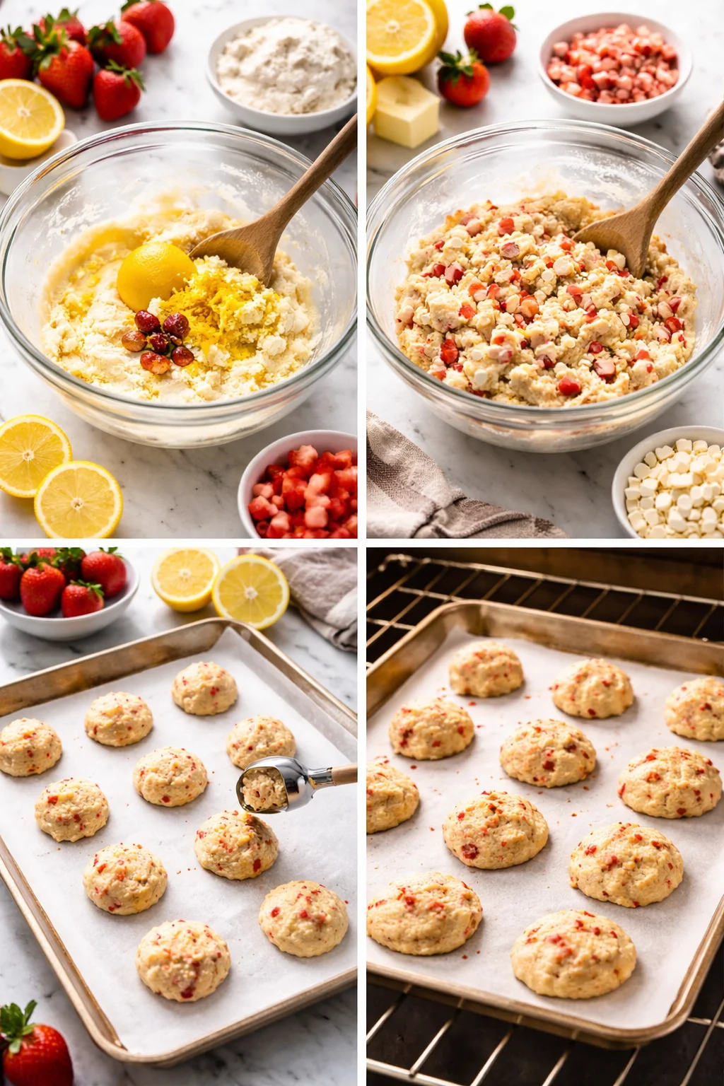Strawberry Lemon Poundcake Cookies