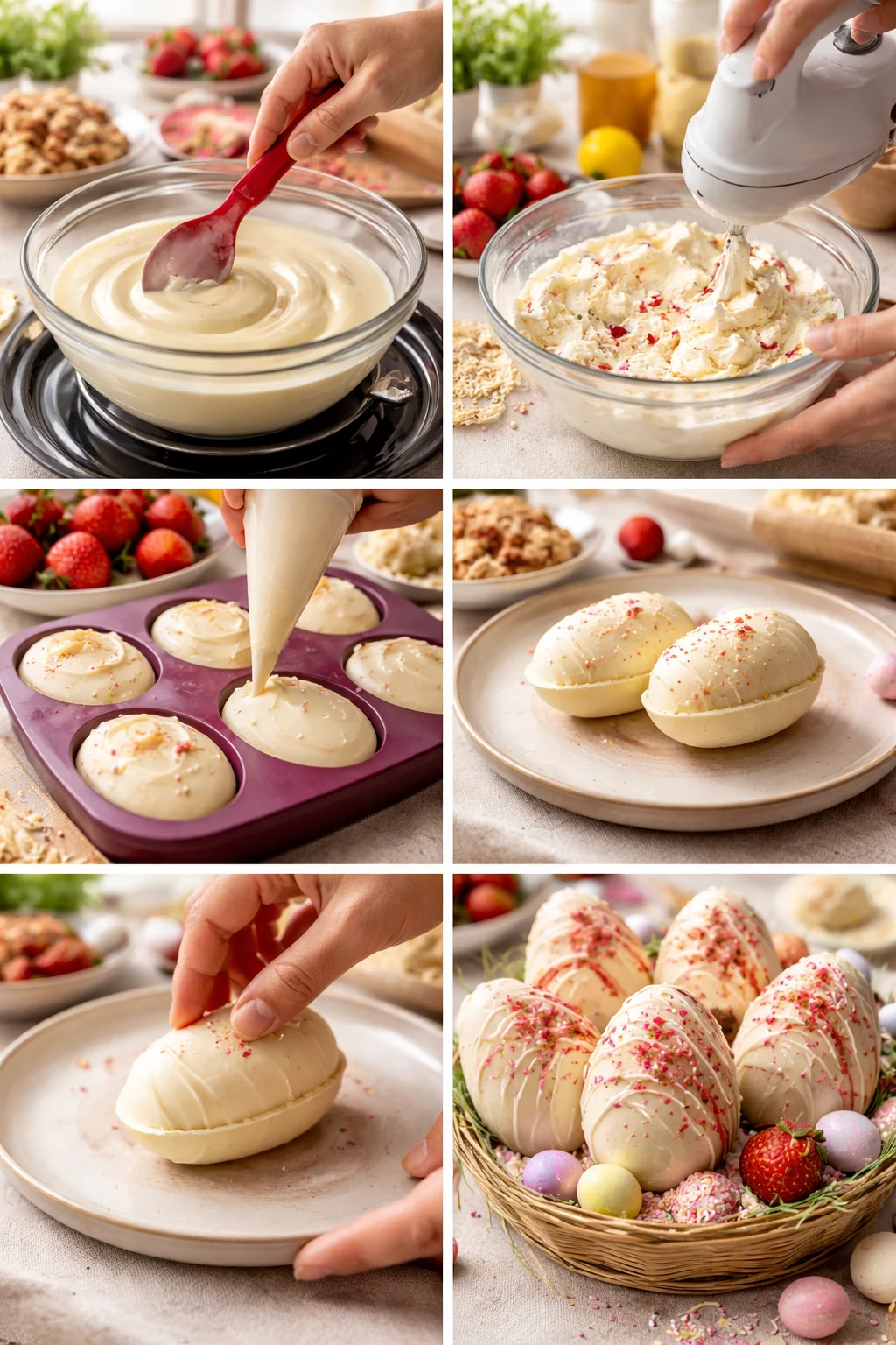 Strawberry Shortcake Easter Cheesecake Eggs