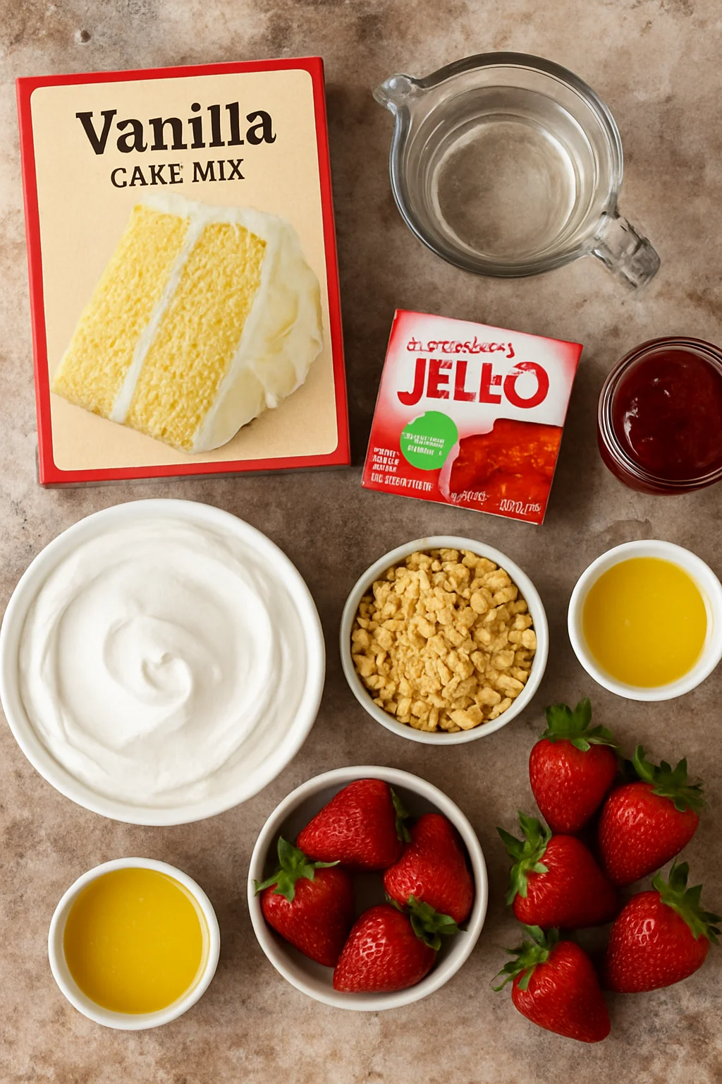 STRAWBERRY SHORTCAKE POKE CAKE