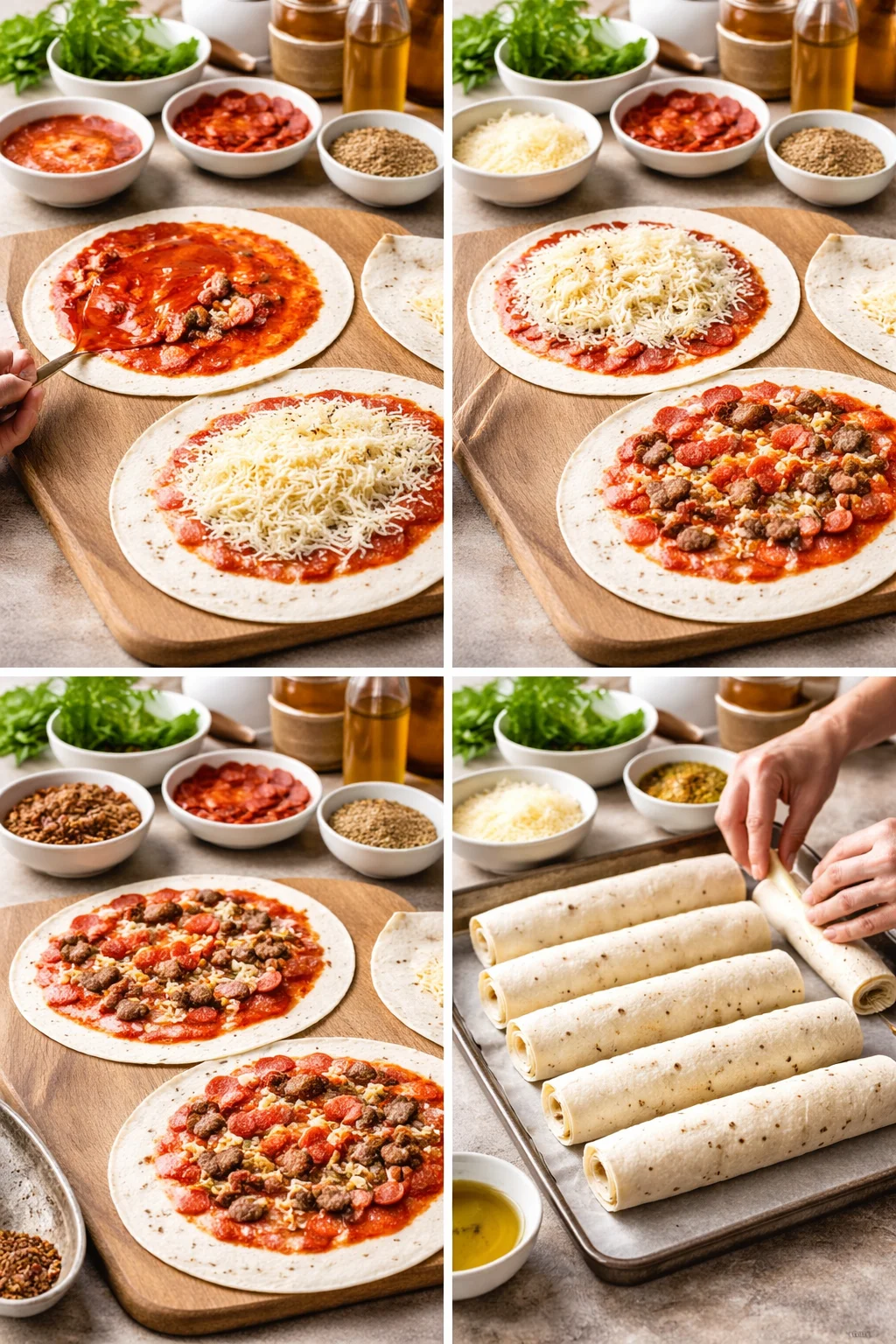 BAKED PIZZA WRAPS