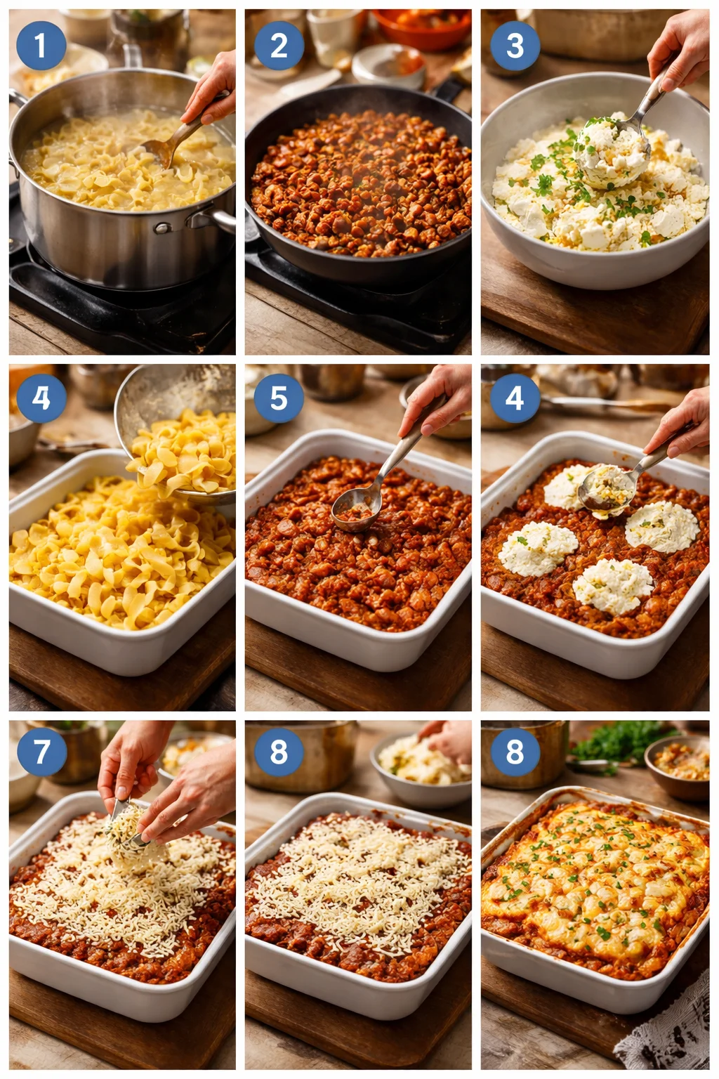 Baked Ziti with Ground Beef & Ricotta