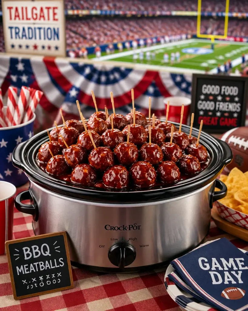 BBQ Crockpot Meatballs