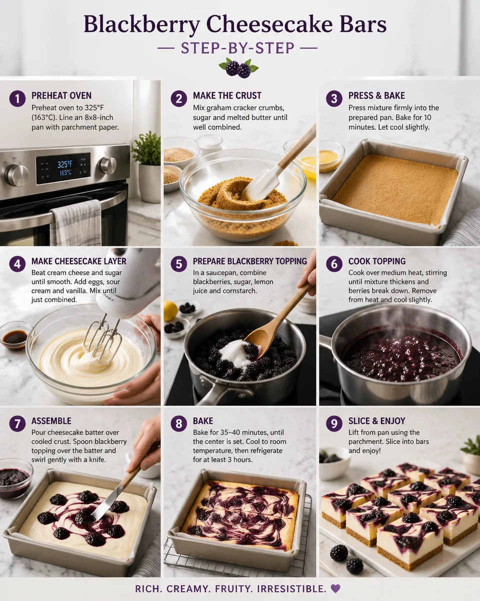 BLACKBERRY CHEESECAKE BARS