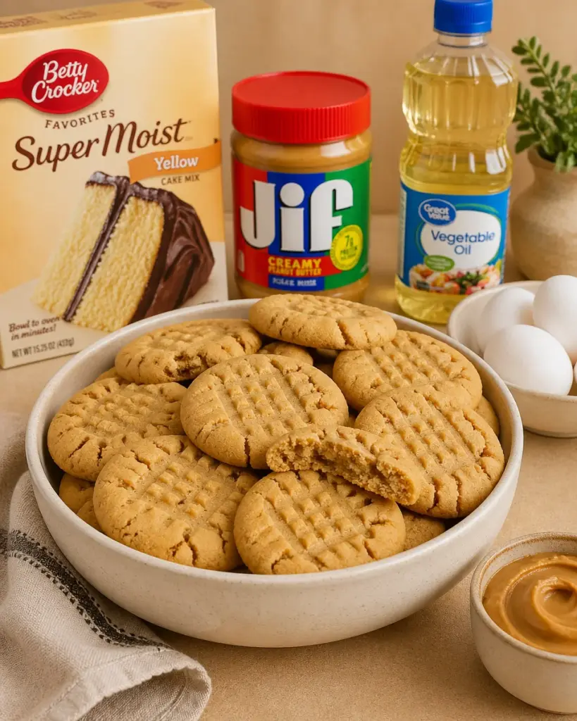 CAKE MIX PEANUT BUTTER COOKIES