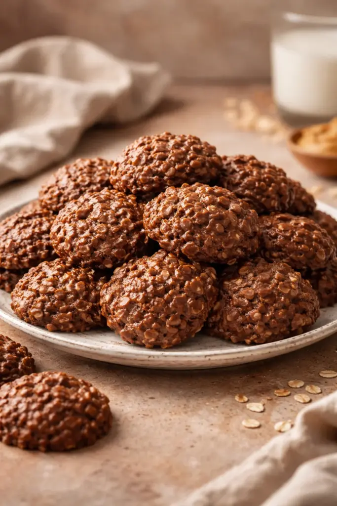 Chocolate Peanut Butter No-Bake Cookies