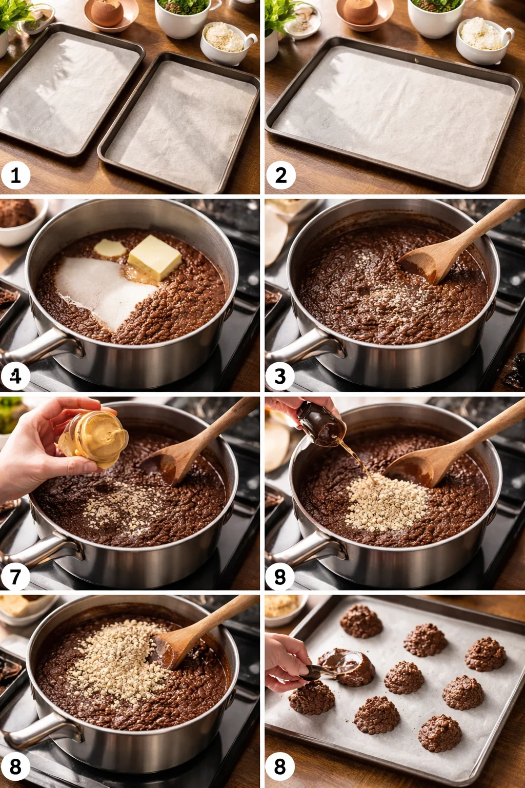 Chocolate Peanut Butter No-Bake Cookies