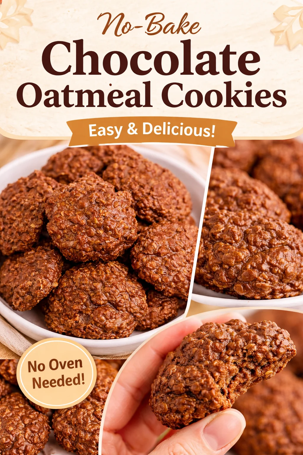 Chocolate Peanut Butter No-Bake Cookies