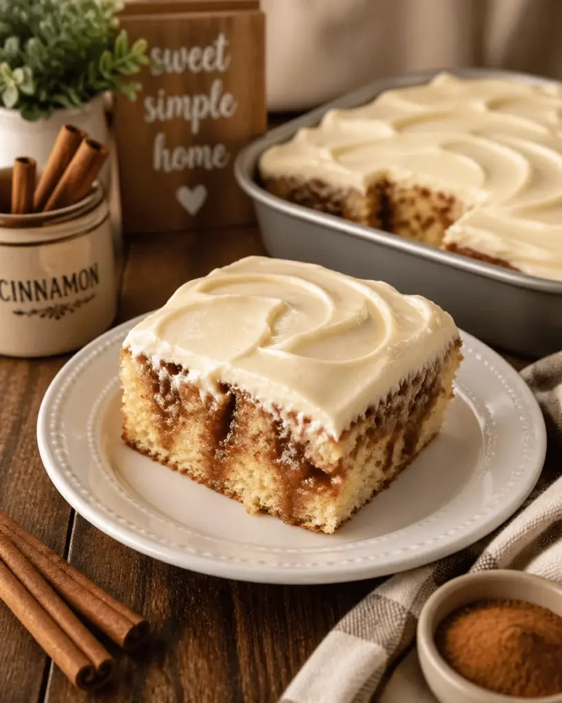 Cinnamon Roll Poke Cake Recipe