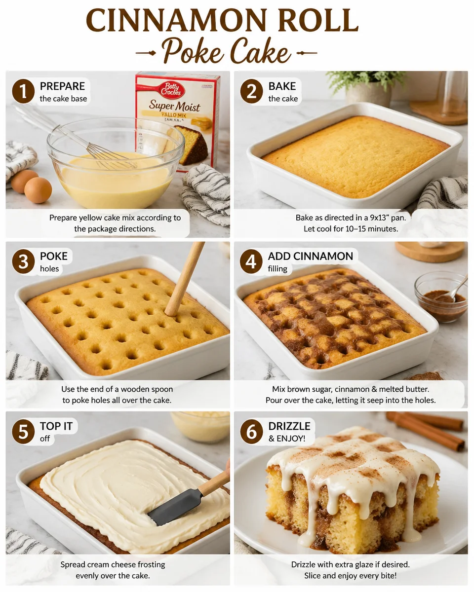 CINNAMON ROLL POKE CAKE