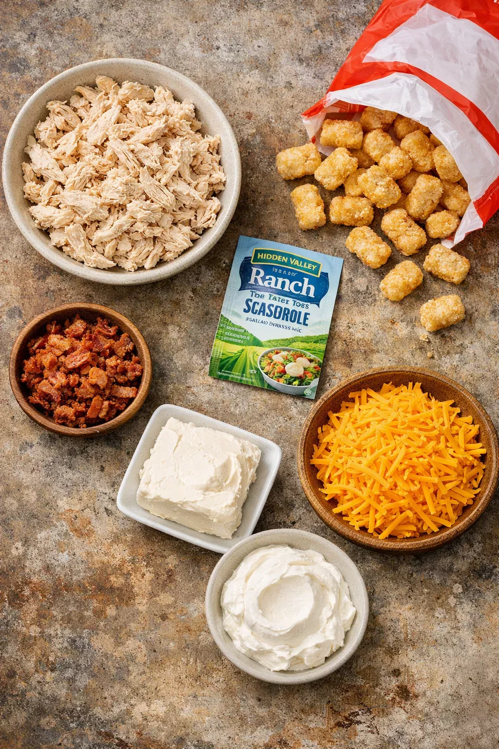 Cracked Out Chicken Tater Tot Casserole