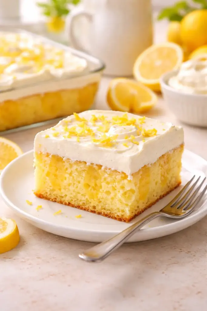 CREAM CHEESE LEMONADE POKE CAKE