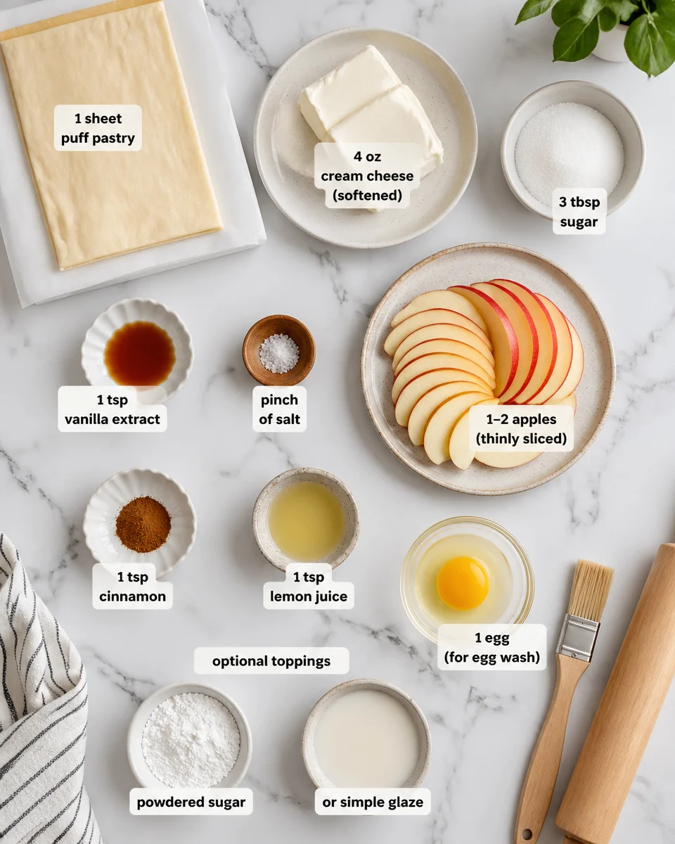 Cream Cheese Puff Pastry with Apples