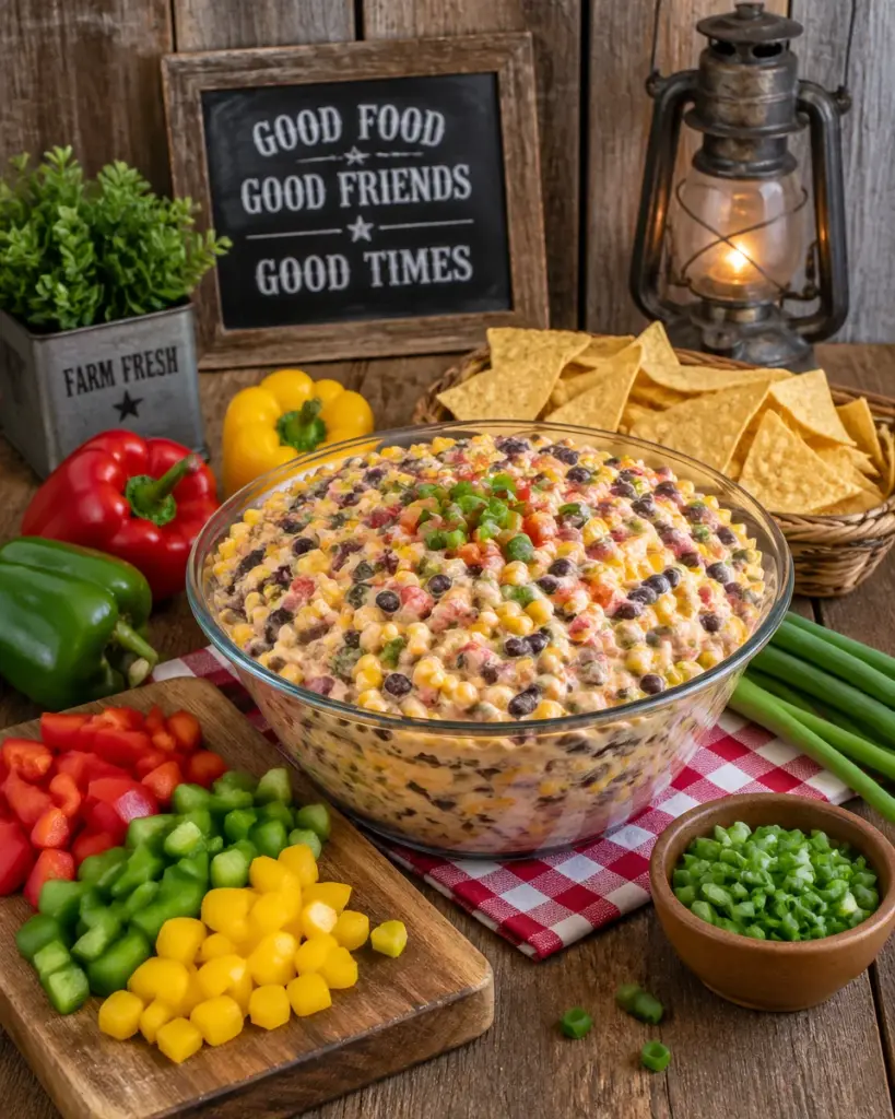 Creamy Cowboy Caviar dip
