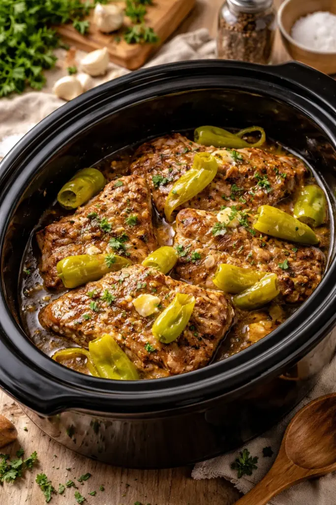Crock Pot Mississippi Pork Chops
