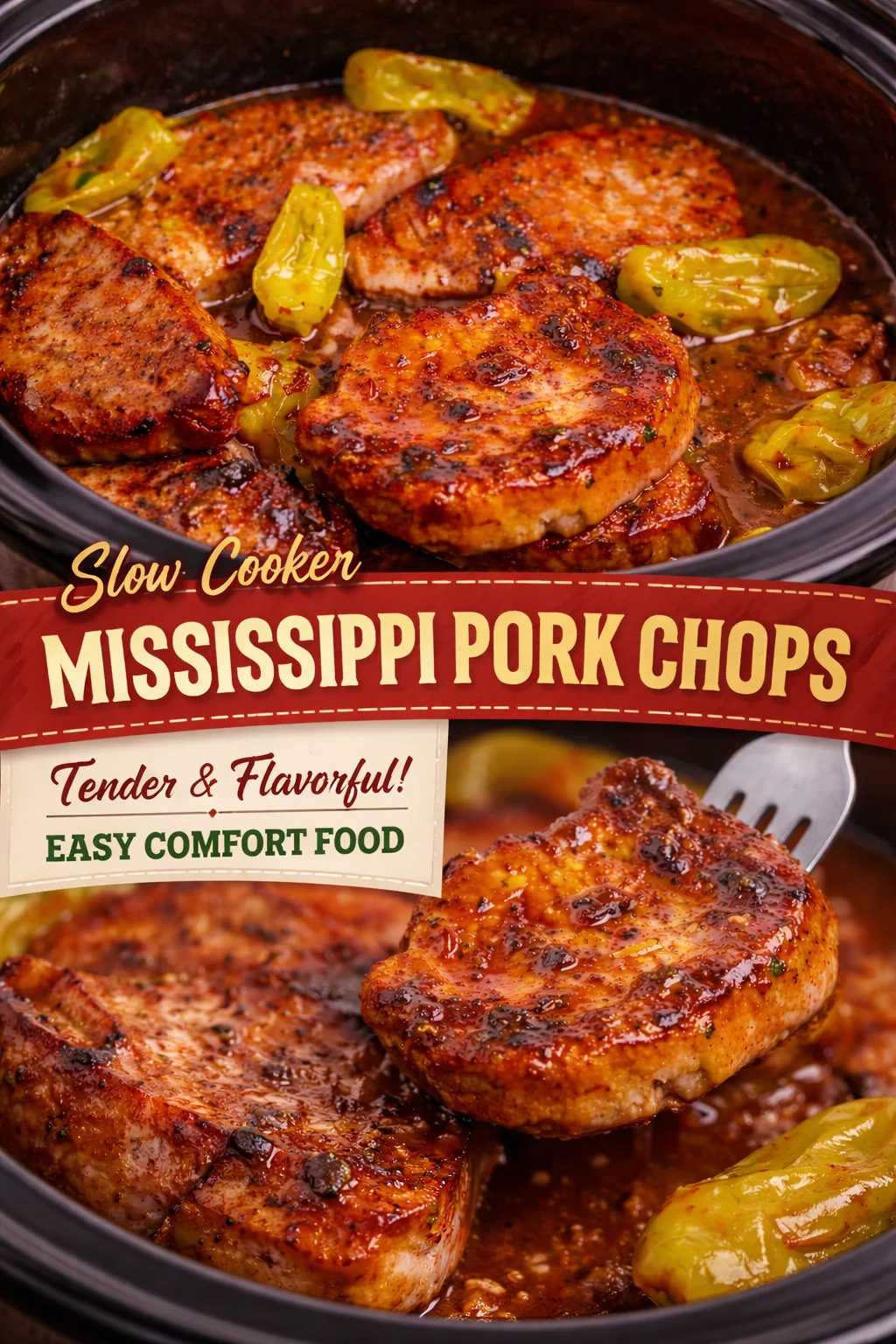 Crock Pot Mississippi Pork Chops