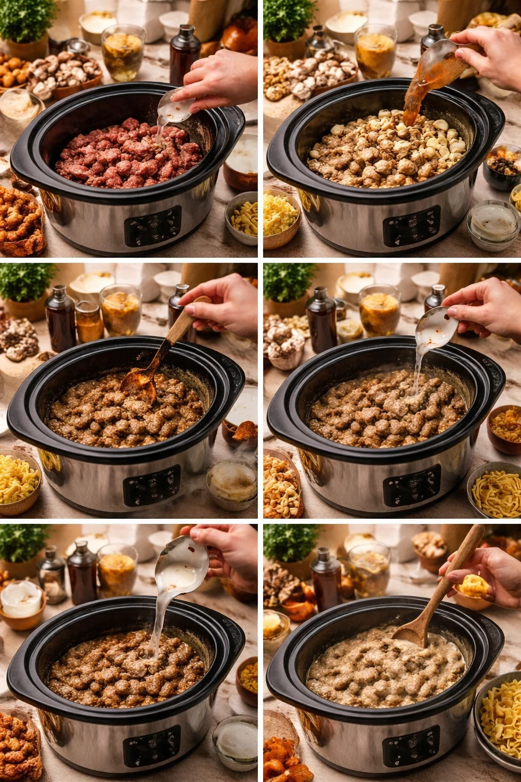 Easy Slow Cooker Beef Stroganoff