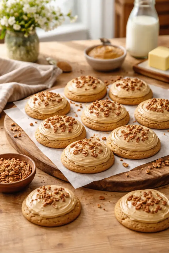 FROSTED BROWN SUGAR PECAN COOKIES