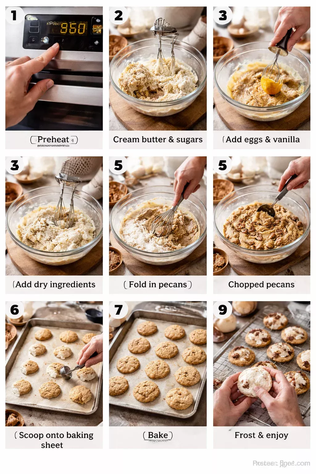 FROSTED BROWN SUGAR PECAN COOKIES