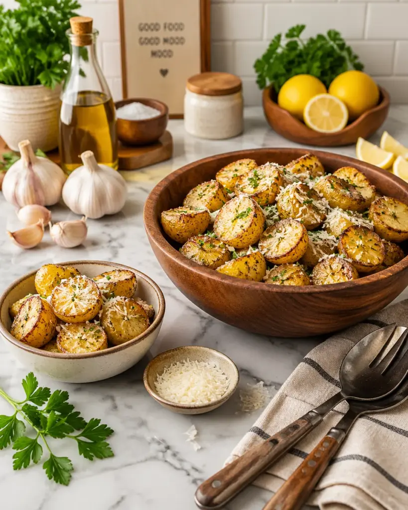 Garlic Parmesan Roasted Potatoes!