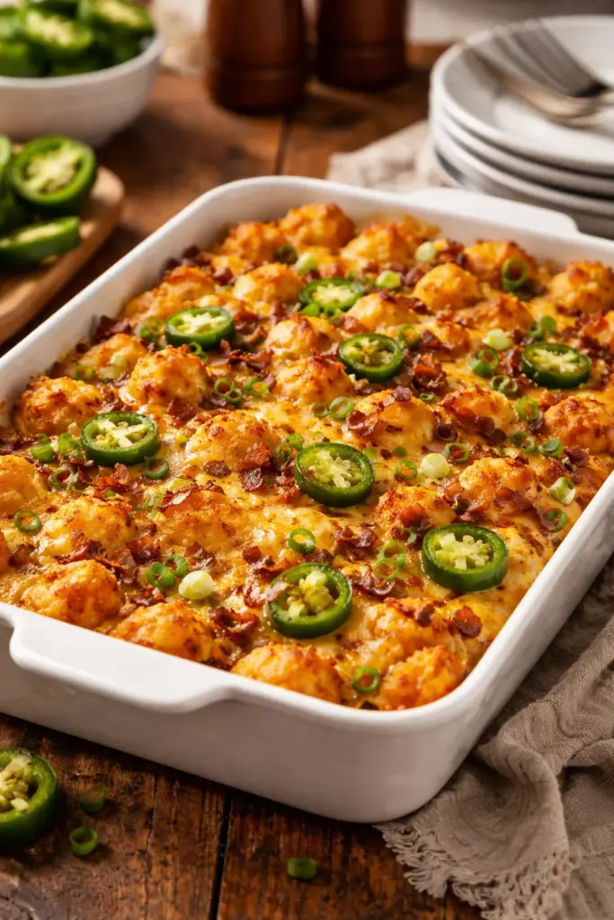 Jalapeño Popper Tater Tot Casserole