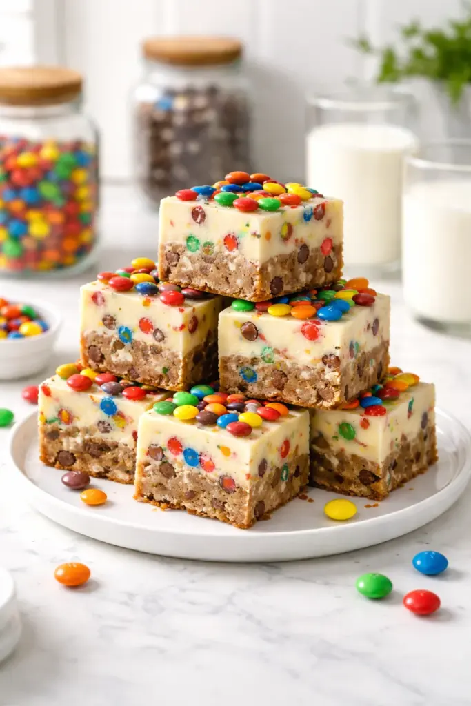 M&M COOKIE DOUGH FUDGE