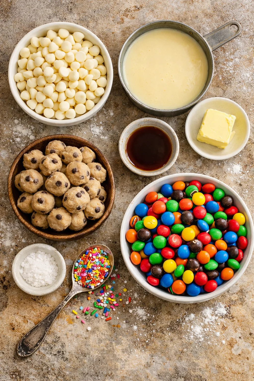 M&M COOKIE DOUGH FUDGE